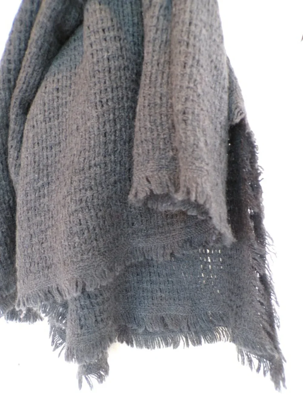 Bajra Merino Handmade in Nepal 100% Wool Scarf Shawl Wrap Charcoal NWT 56